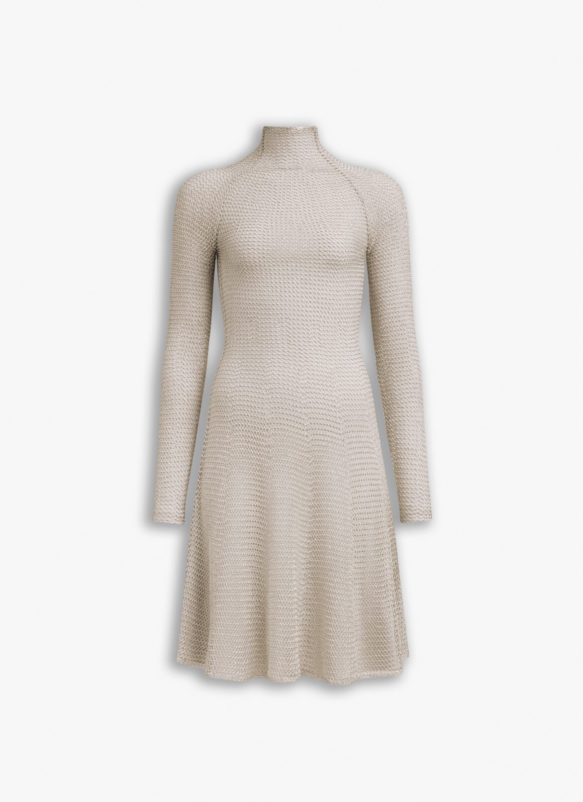 MESH KNIT SHORT DRESS ALAÏA SILVER MESH KNIT SHORT DRESS